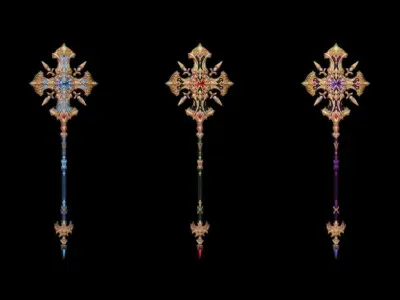 Sacred Scepter Low-poly 3D model