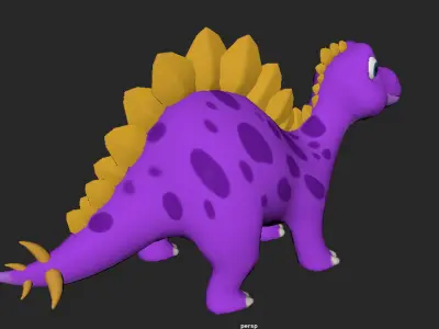 3D Model Stegosaurus Dinosaur  Character Model with Textures Low-poly 3D model