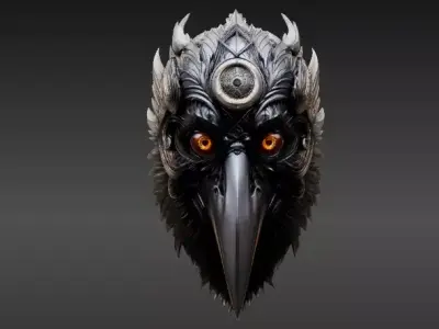 Eclipse Raven 3D Print Model Full-Face Raven  3D model