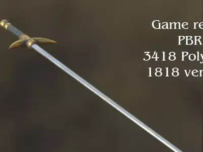 Needle sword Low-poly 3D model