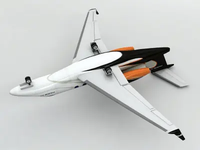  Embraer Phenom 300 Aircraft Low-poly 3D model