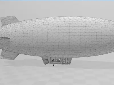 Airship parts of helicopter Free low-poly 3D model