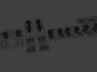 Arisaka Surefire Mlok Light Mounts Low Poly Game Ready 4K 2K Low-poly 3D model