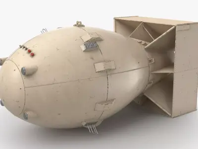 Fat Man Nuclear Bomb Sandy Low-poly 3D model