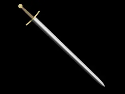 Simple Sword Set Low-poly 3D model