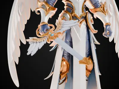 Stylized Sword - Paladin Sword Celestial Verdict - Game Ready 3D model