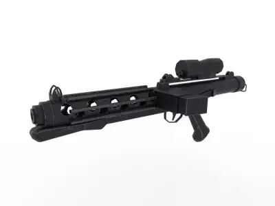 Star wars E-11 Blaster 3D model Game ready Free low-poly 3D model