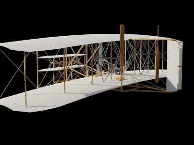 Wright Flyer Low-poly 3D model