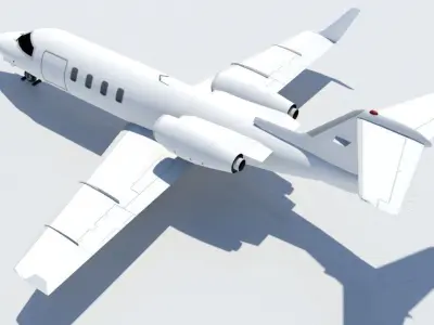 LJ28 static aircraft low poly Low-poly 3D model