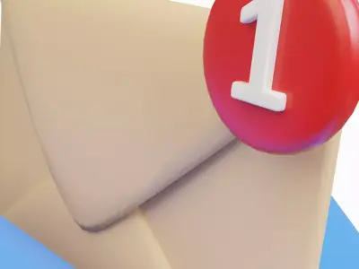 Paper Plane with Notification Mail 3D model