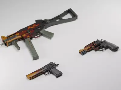 CS2 Blaze Collection 3D model