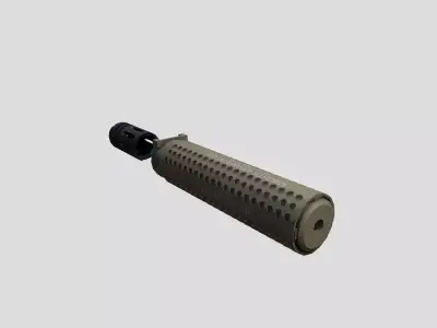 KAC M4QD QDSS NT4 Suppressor and Flash Hider Low-poly 3D model