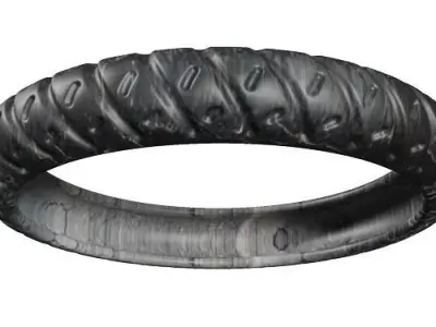 Antique Bike Tyre Low-poly 3D model
