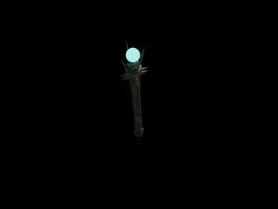 blue orb staff Free 3D model