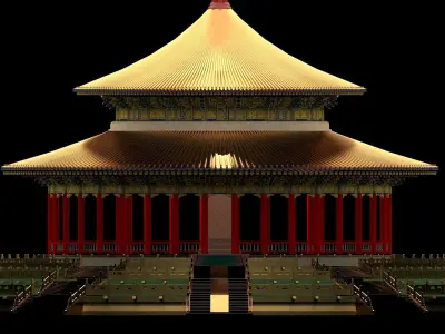 Chinese ancient pavilion   3D model
