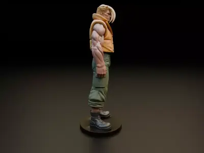 Charlie Nash Street Fighter Statue - Alpha Military Hero 3D print model