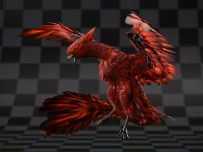 Phoenix  Low-poly 3D model