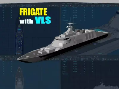 Stealth Frigate Low-poly 3D model