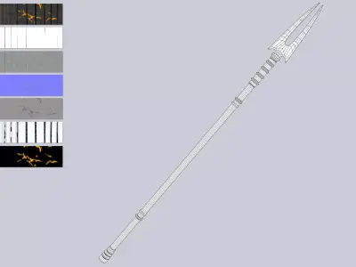 Fire spear Low-poly 3D model order
