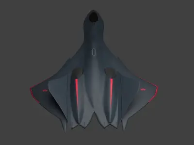 Stealth fighter jet spaceship like 3D model