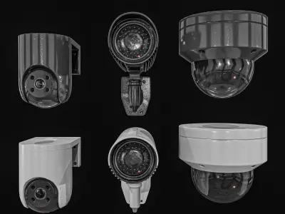 CCTV Camera Pack Low-poly 3D model