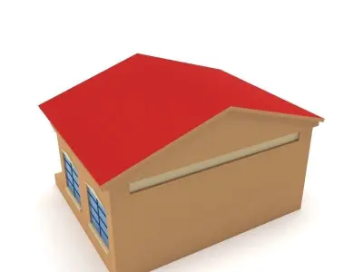 Low Poly Bank building Low-poly 3D model