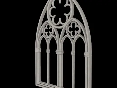 Big gothic window low-poly Low-poly 3D model