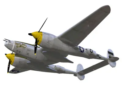 Lockheed P-38J Lightning 3D model