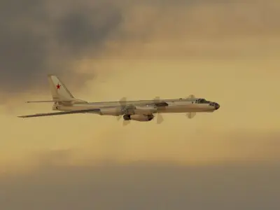 TU-95V Bear - Tsar Bomba Carrier Low-poly 3D model