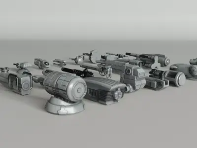 25 Mounted Weapons Pack 2 Free 3D model