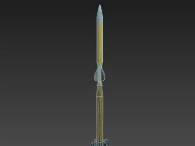 Hermes A missile KA-52 Low-poly 3D model