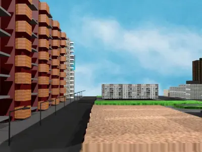 Simple Low poly City 3D Model Free low-poly 3D model