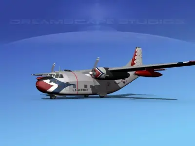 Fairchild C-123B Provider USAF Thunderbirds 3D model