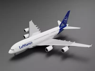 Airbus A380-800 with Lufthansa Livery 3D model 3D model