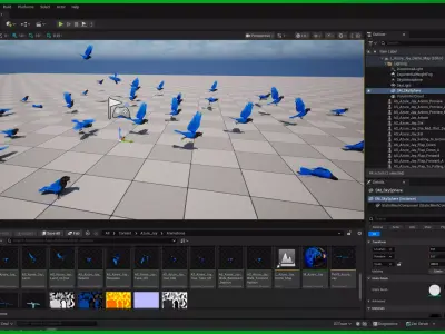 Azure Jay Bird Low-poly 3D model