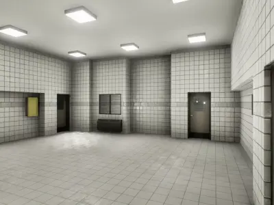 Facility interior modular UE4 Low-poly 3D model