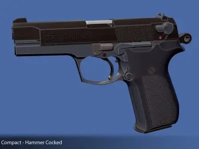 Walther P88 Compact 9mm Pistol Low-poly 3D model
