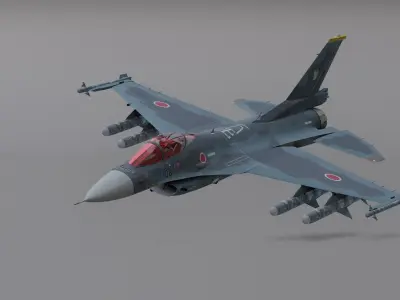 F2 Fighter Jet Low-poly 3D model