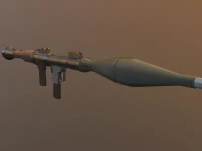 RPG7 Low Poly Game Ready gun Low-poly 3D model