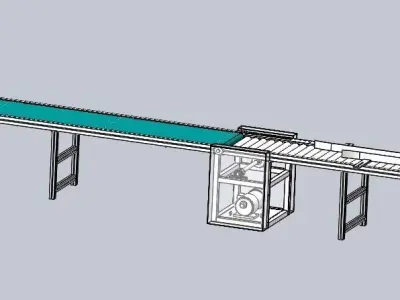 Line roller conveyor 3D model