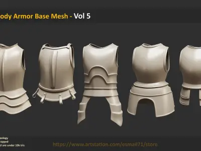 30 Body Armor Base Mesh - Vol 5 Low-poly 3D model