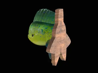 MAHI MAHI DETAILED TEXTURE TROPHY TAXIDERMY FOR 3D PRINTING 3D print model