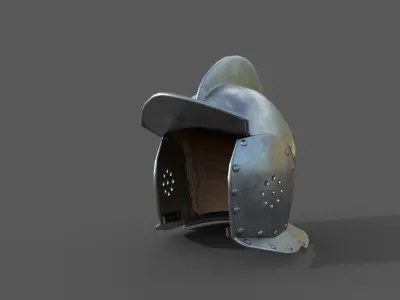 German burgonet helmet Low-poly 3D model