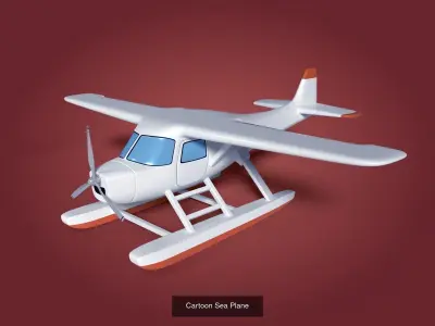 Cartoon Aircraft - Airplane - Plane - Sea Plane - Light Plane 3D Model Collection