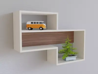 Floating Wall Shelf Unit Free 3D model