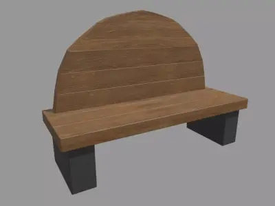 Low Poly Bench 08 Low-poly 3D model