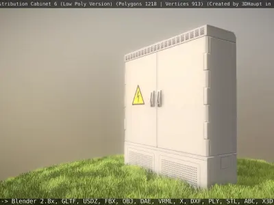 Animated Cable Distribution Cabinet 6 Low-poly 3D model