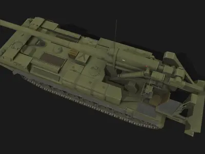 Tank 2s7 Pion Low-poly 3D model
