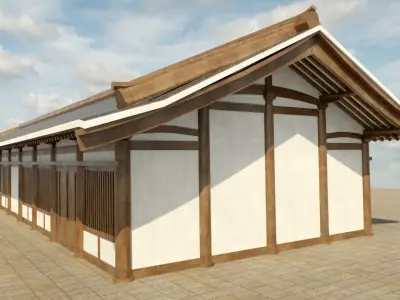 Asian Building Low-poly 3D model