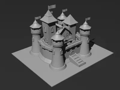 Low Poly Castle 6 Low-poly 3D model